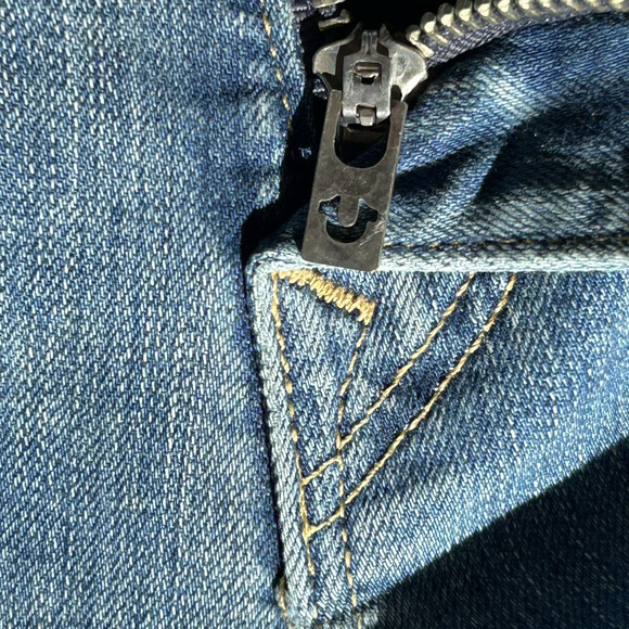 True Religion Trisha Bootcut Jeans Womens 26 Blue Low Rise Y2k Western Grunge - Picture 5 of 16